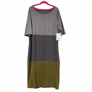 🆕 ✨ LuLaRoe Gray and Olive Midi (Julia)Dress